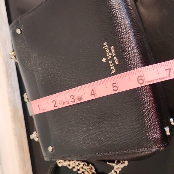 Small Kate Spade Black Top Handle + Crossbody Gold Chain Strap - Picture 9 of 9